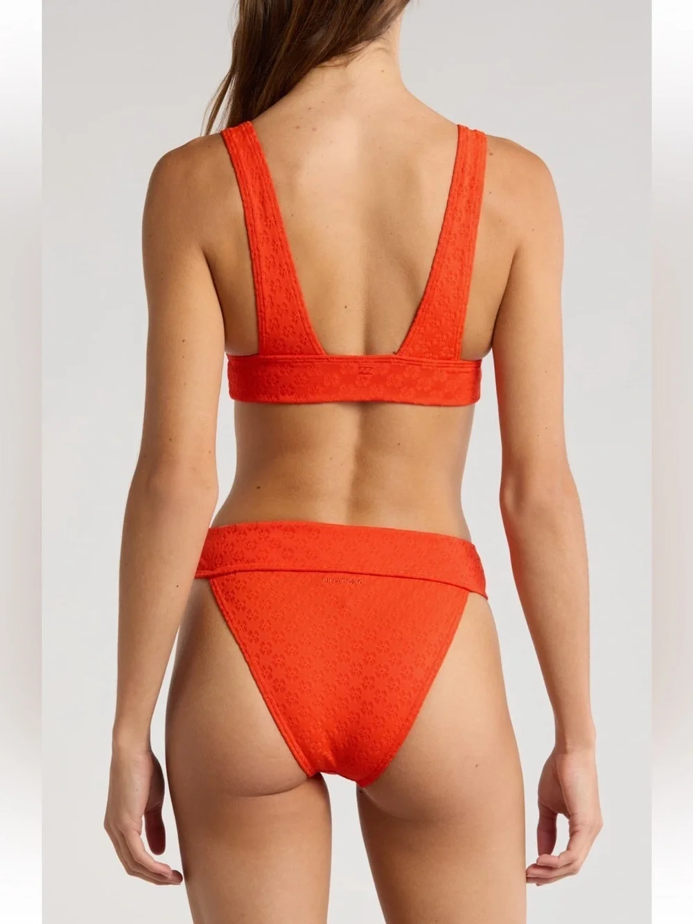 NWT Billabong Good Vibes Remi plunge bikini top hibiscus jacquard sz med